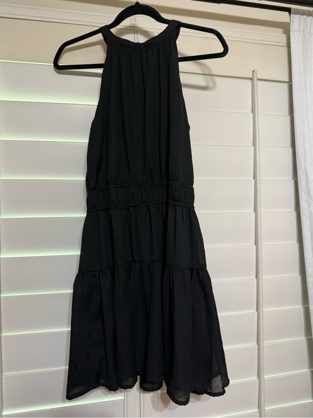Black Halter Tiered Summer Dress